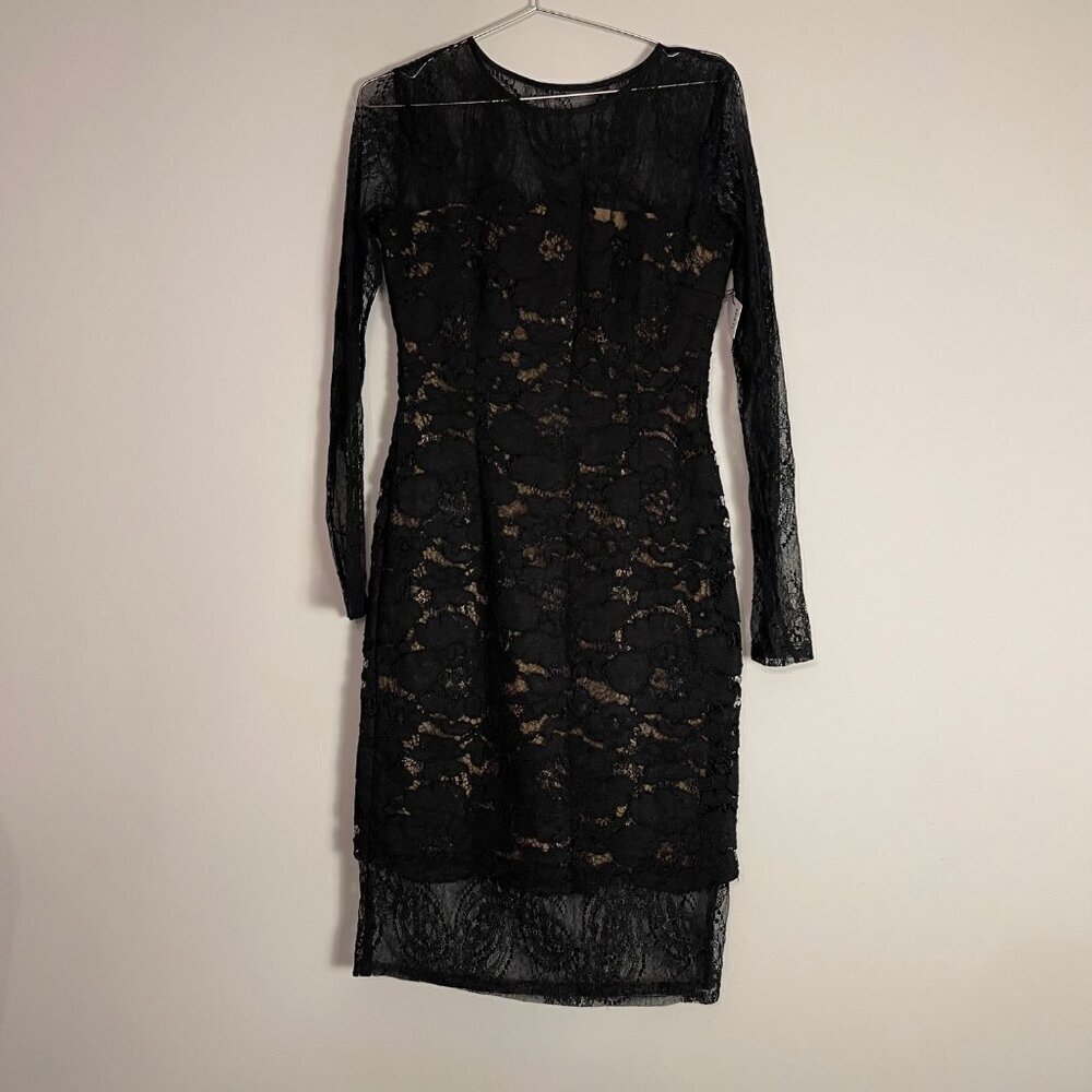 NWT Bailey 44 Black Lace Overlay Sheath Dress Size Medium NEW - Picture 3 of 7